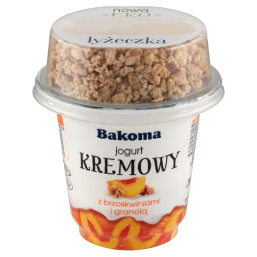 BAKOMA Jogurt kremowy z brzoskwiniami i granolą