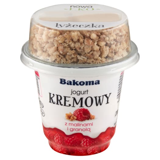 BAKOMA Jogurt kremowy z malinami i granolą