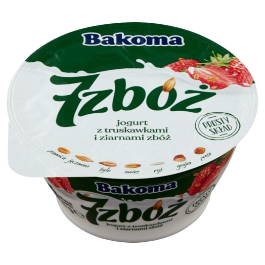BAKOMA 7 zbóż Jogurt z truskawkami i ziarnami zbóż