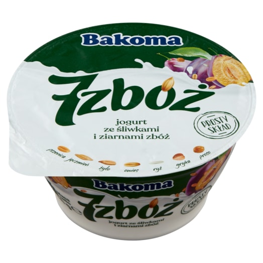 BAKOMA 7 zbóż Jogurt ze śliwkami i ziarnami zbóż