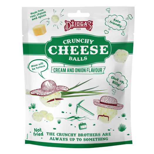 DŻIUGAS Chrupki serowe o smaku śmietanki i cebuli